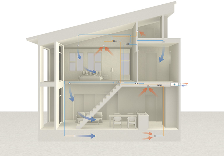 1棟1棟、気密性能の測定を実施